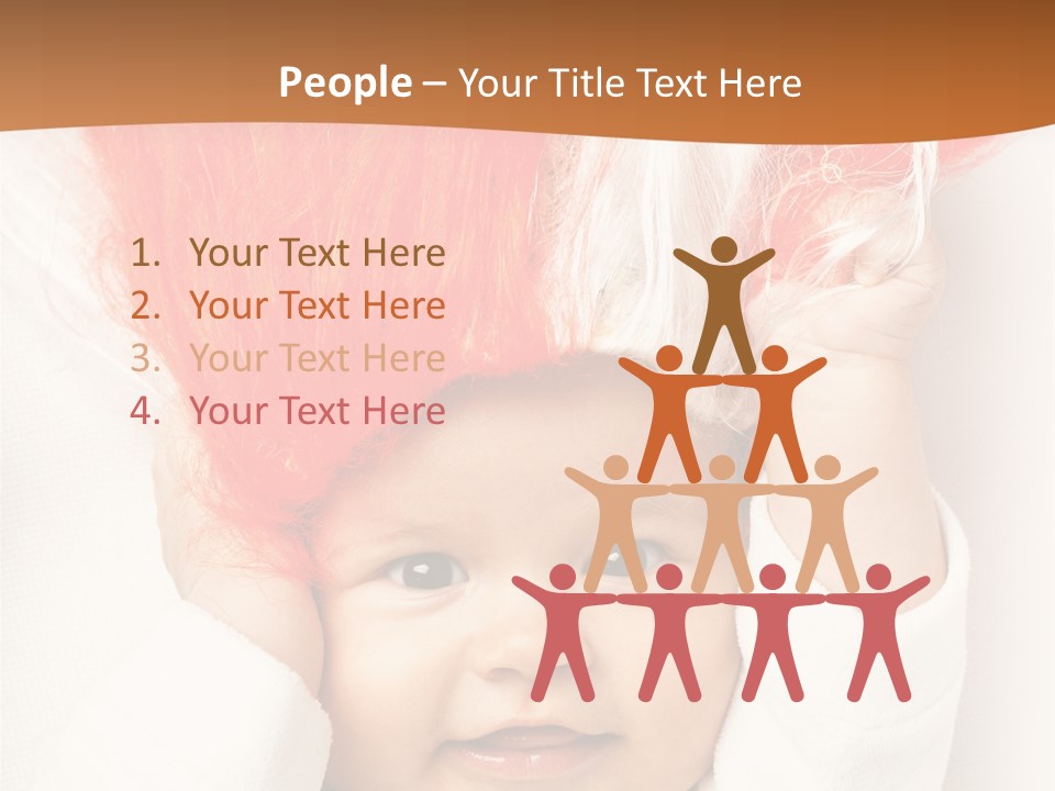 A Baby With A Red Hair On It's Head PowerPoint Template