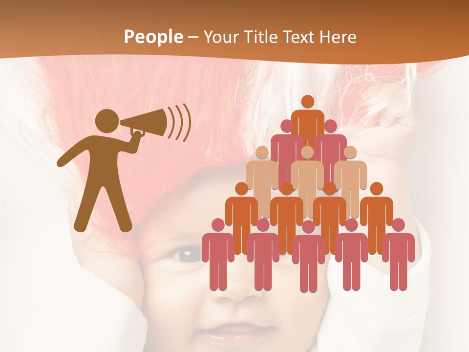 A Baby With A Red Hair On It's Head PowerPoint Template