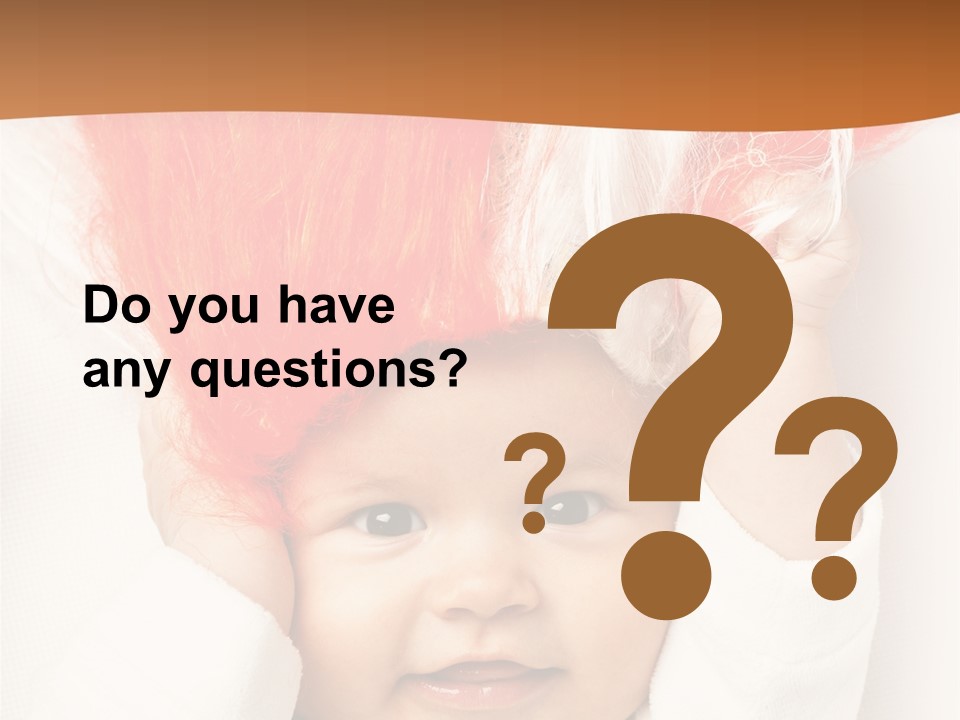 A Baby With A Red Hair On It's Head PowerPoint Template