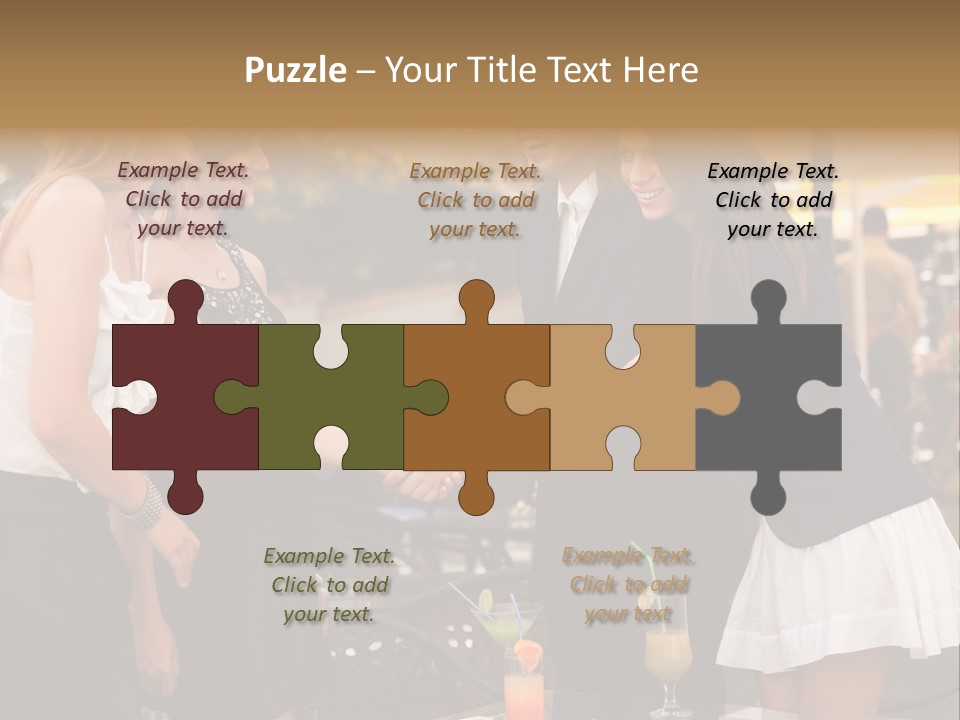 Gathering Friends Outside PowerPoint Template