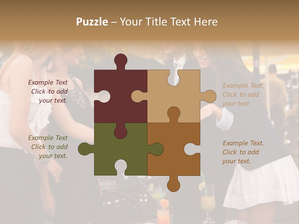Gathering Friends Outside PowerPoint Template