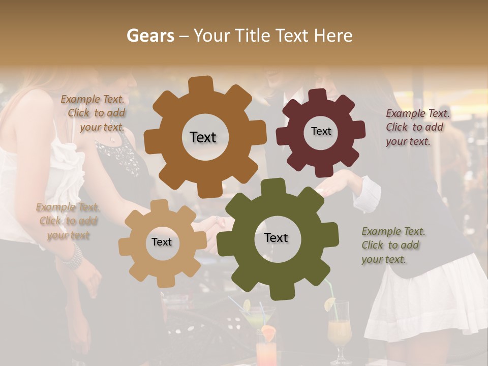 Gathering Friends Outside PowerPoint Template