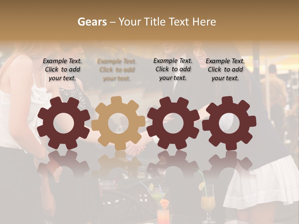 Gathering Friends Outside PowerPoint Template