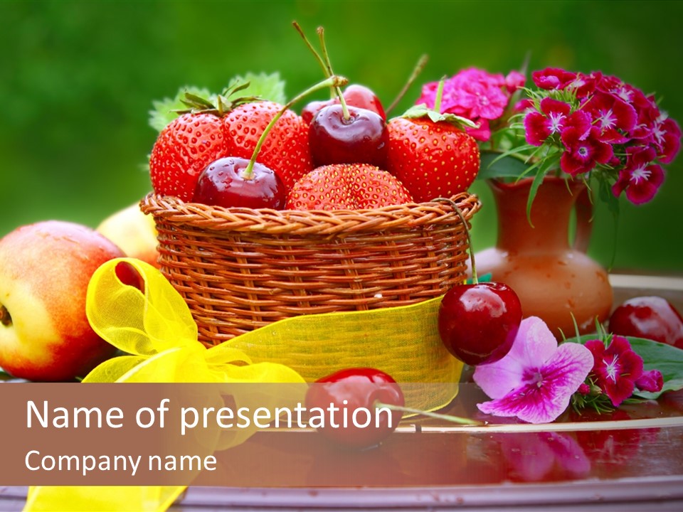 Table Diet Basket PowerPoint Template