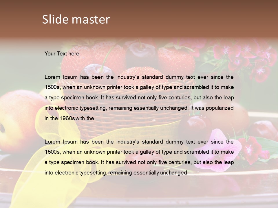 Table Diet Basket PowerPoint Template