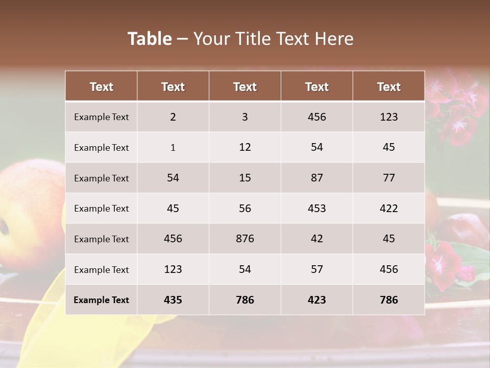 Table Diet Basket PowerPoint Template
