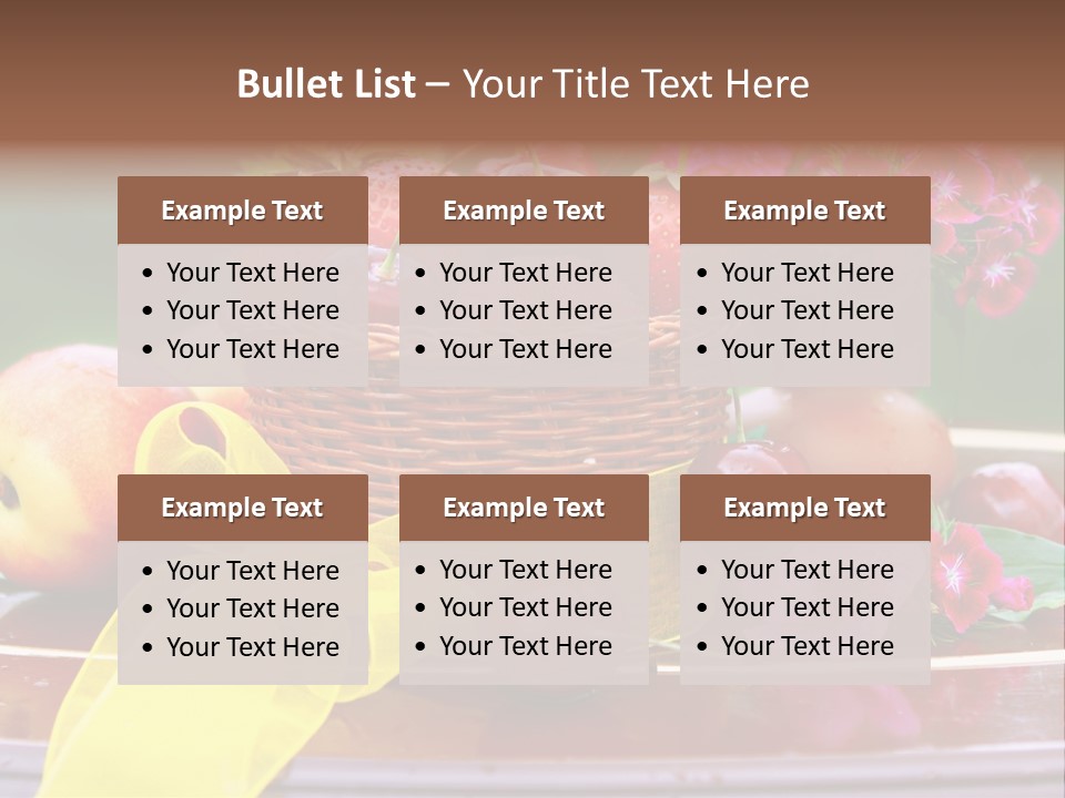 Table Diet Basket PowerPoint Template