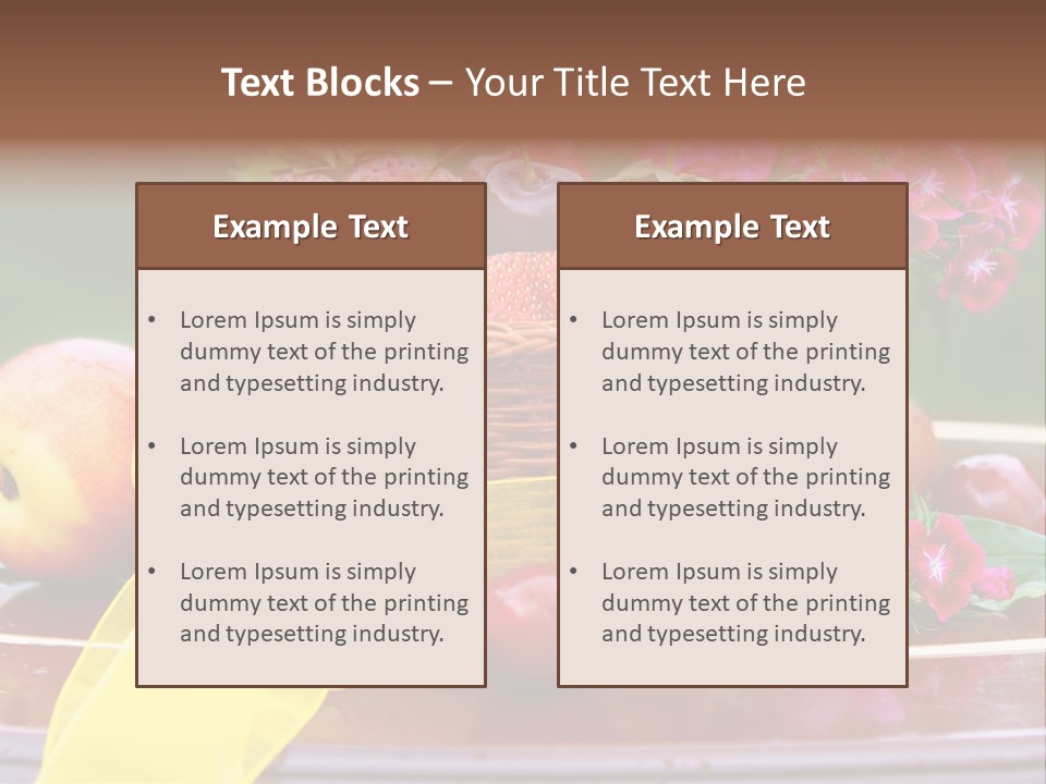 Table Diet Basket PowerPoint Template