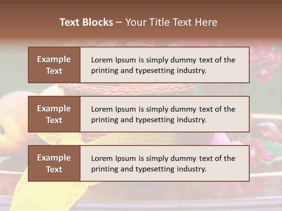 Table Diet Basket PowerPoint Template