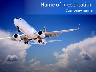 Travel Flying Aeroplane PowerPoint Template