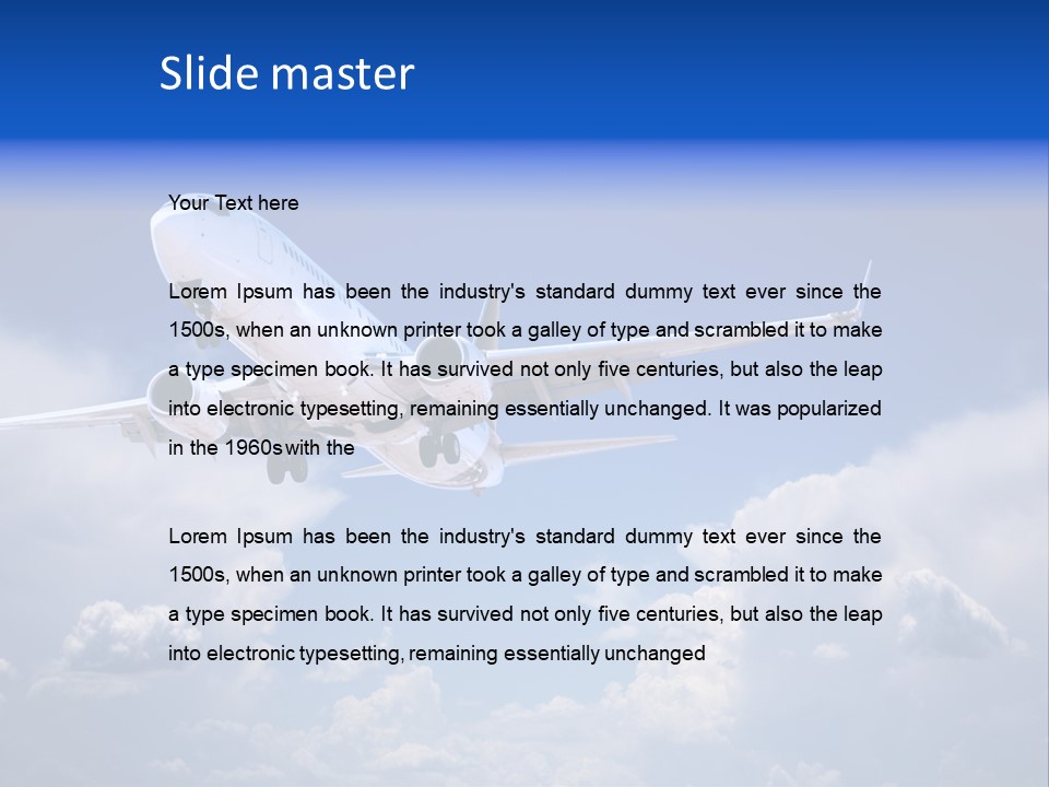 Travel Flying Aeroplane PowerPoint Template