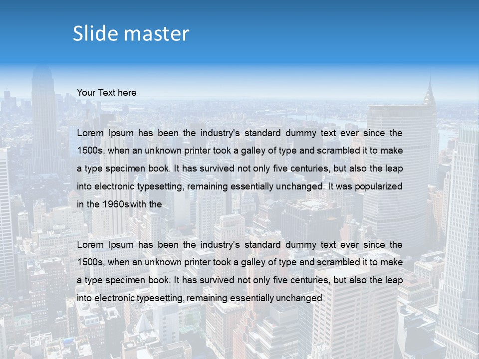 Empire State Building Blue American PowerPoint Template