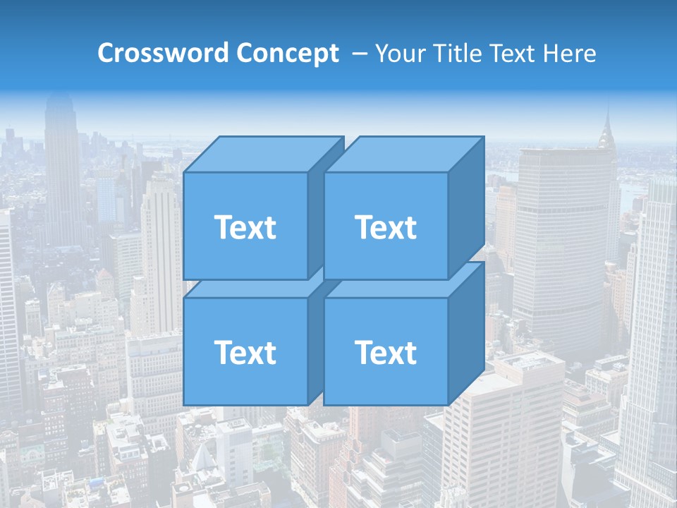 Empire State Building Blue American PowerPoint Template