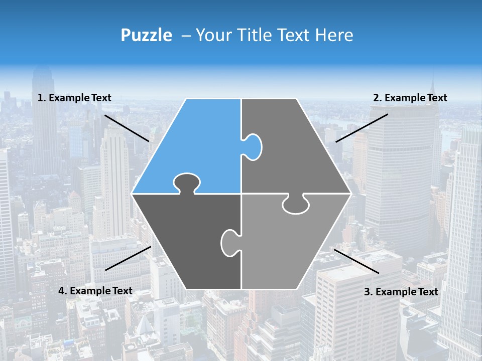 Empire State Building Blue American PowerPoint Template