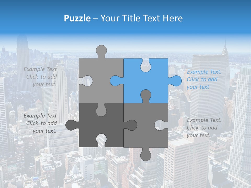 Empire State Building Blue American PowerPoint Template