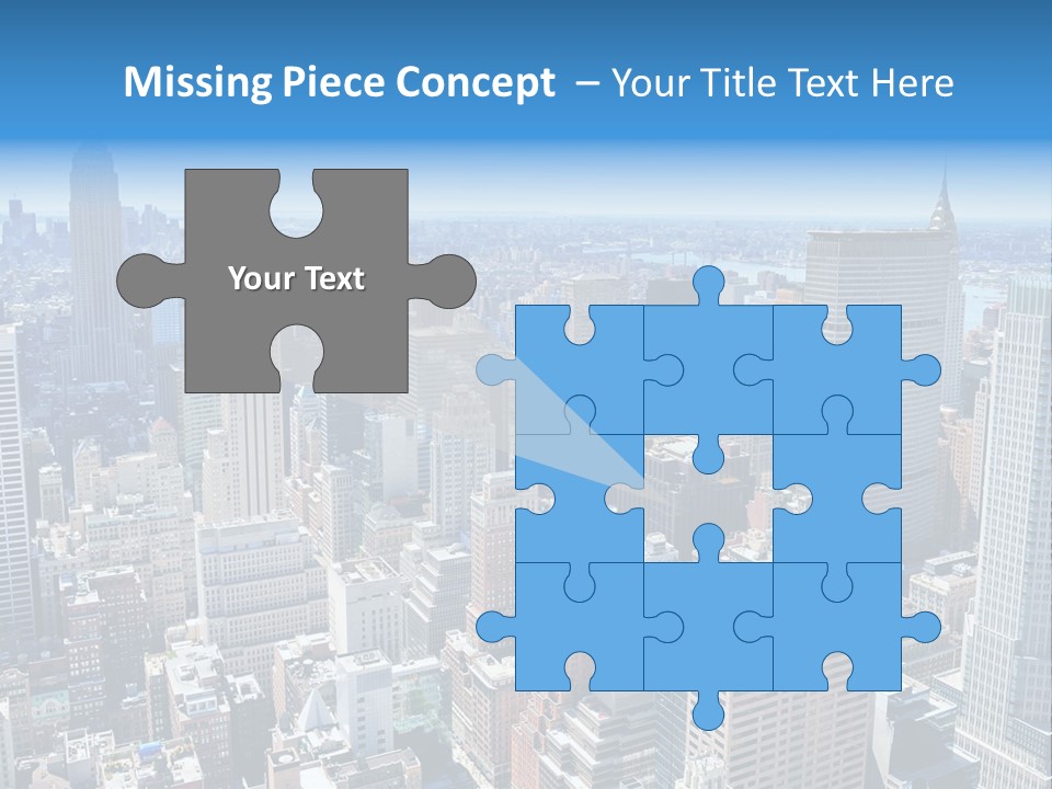 Empire State Building Blue American PowerPoint Template