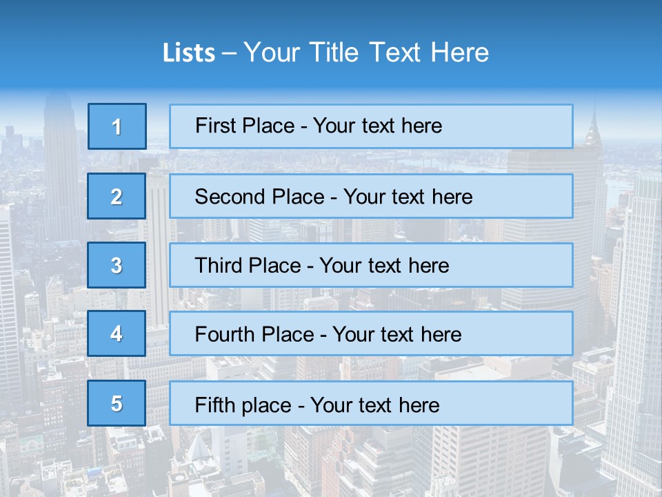 Empire State Building Blue American PowerPoint Template