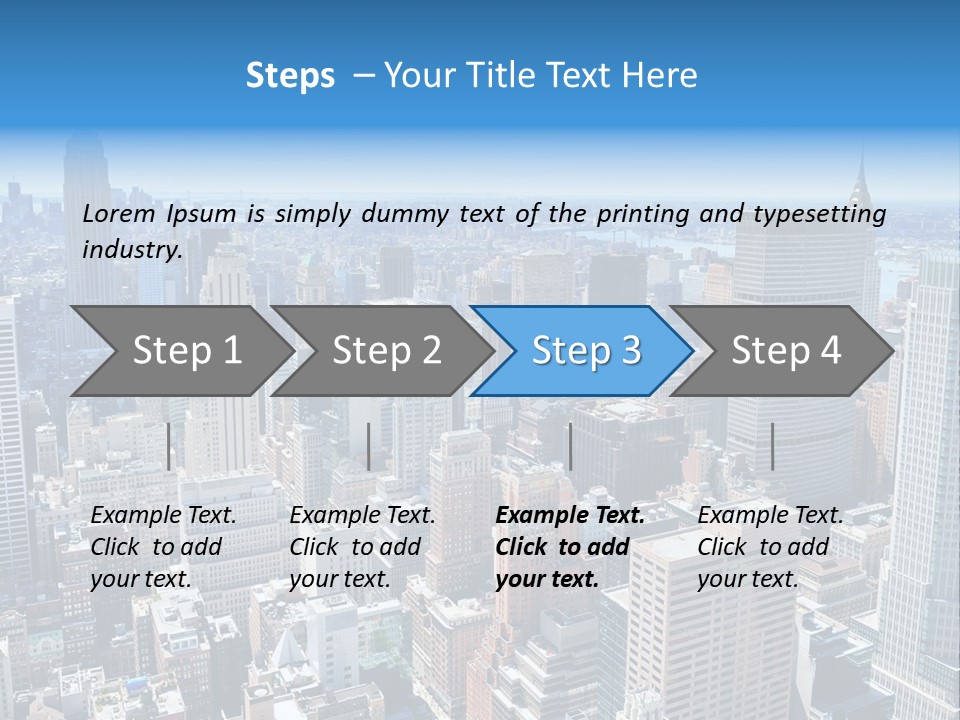 Empire State Building Blue American PowerPoint Template