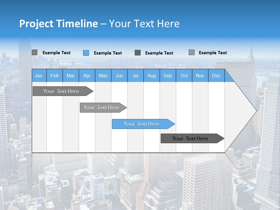 Empire State Building Blue American PowerPoint Template