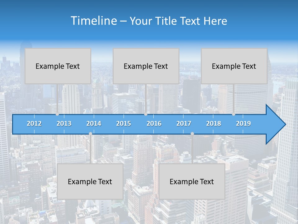 Empire State Building Blue American PowerPoint Template
