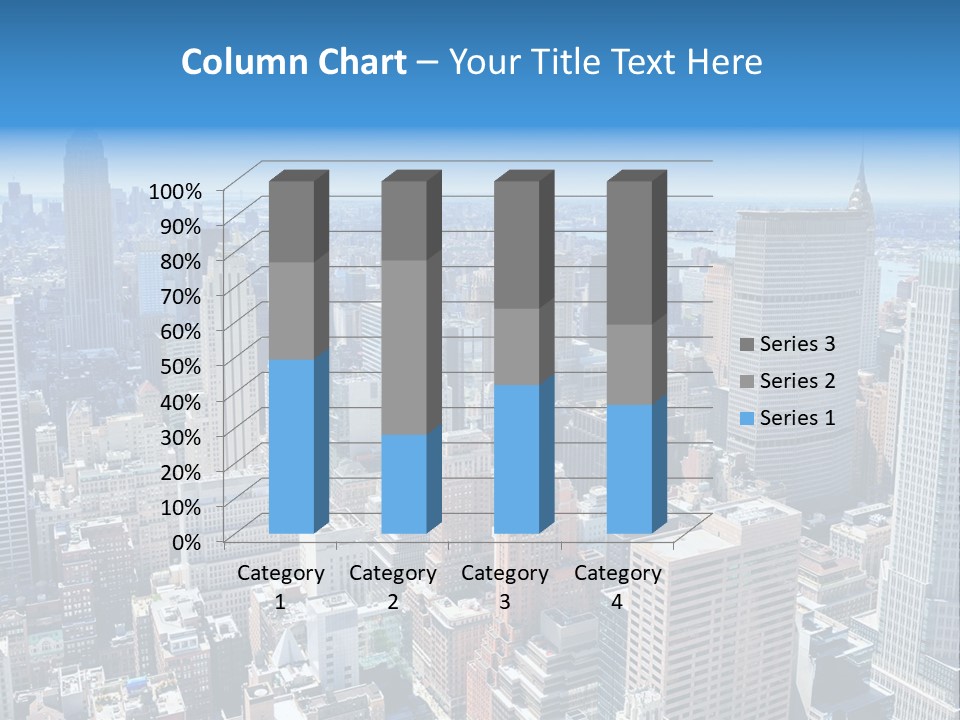 Empire State Building Blue American PowerPoint Template