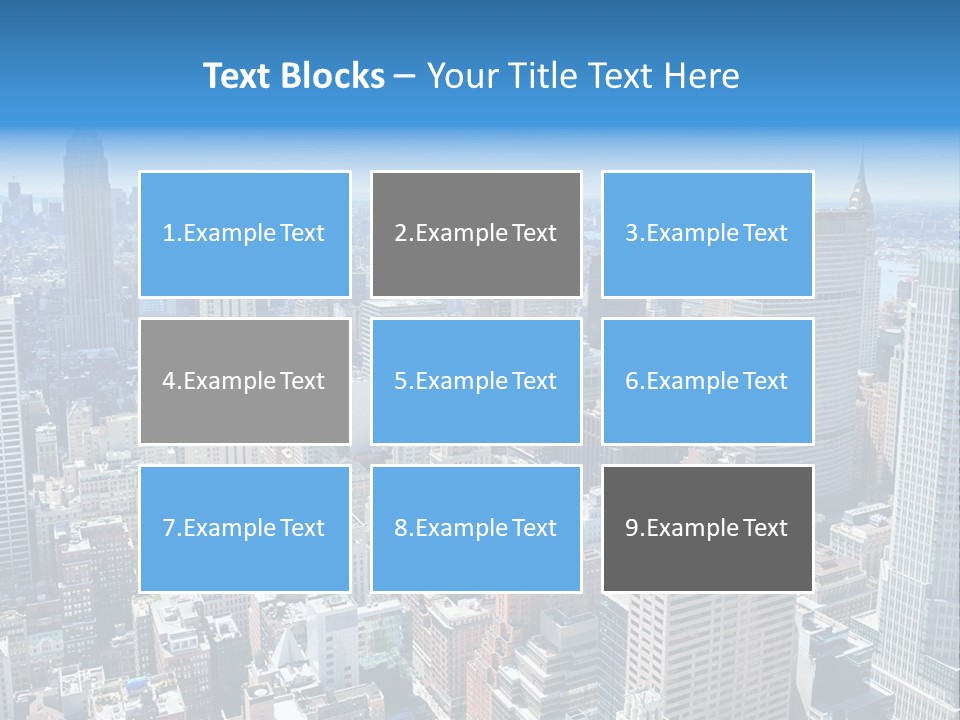 Empire State Building Blue American PowerPoint Template