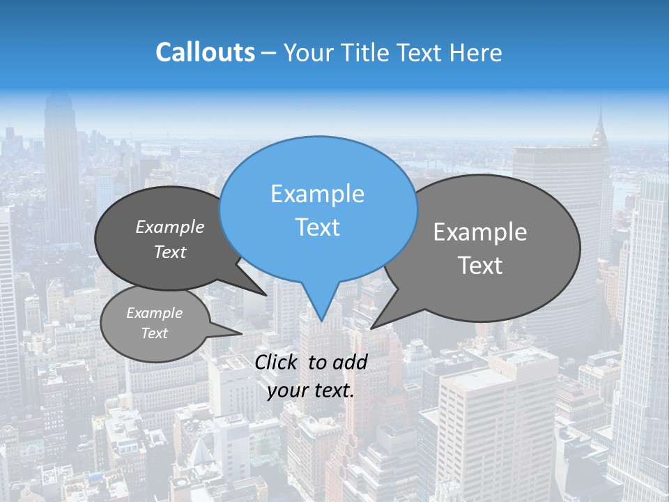 Empire State Building Blue American PowerPoint Template