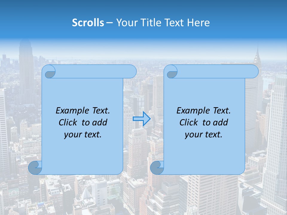 Empire State Building Blue American PowerPoint Template