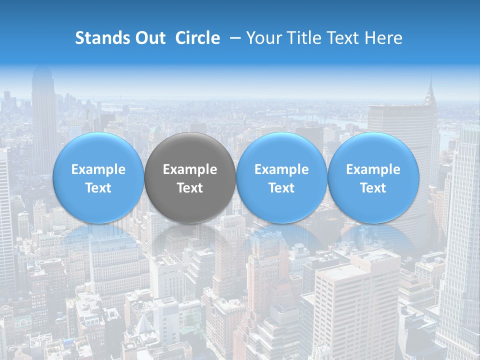 Empire State Building Blue American PowerPoint Template