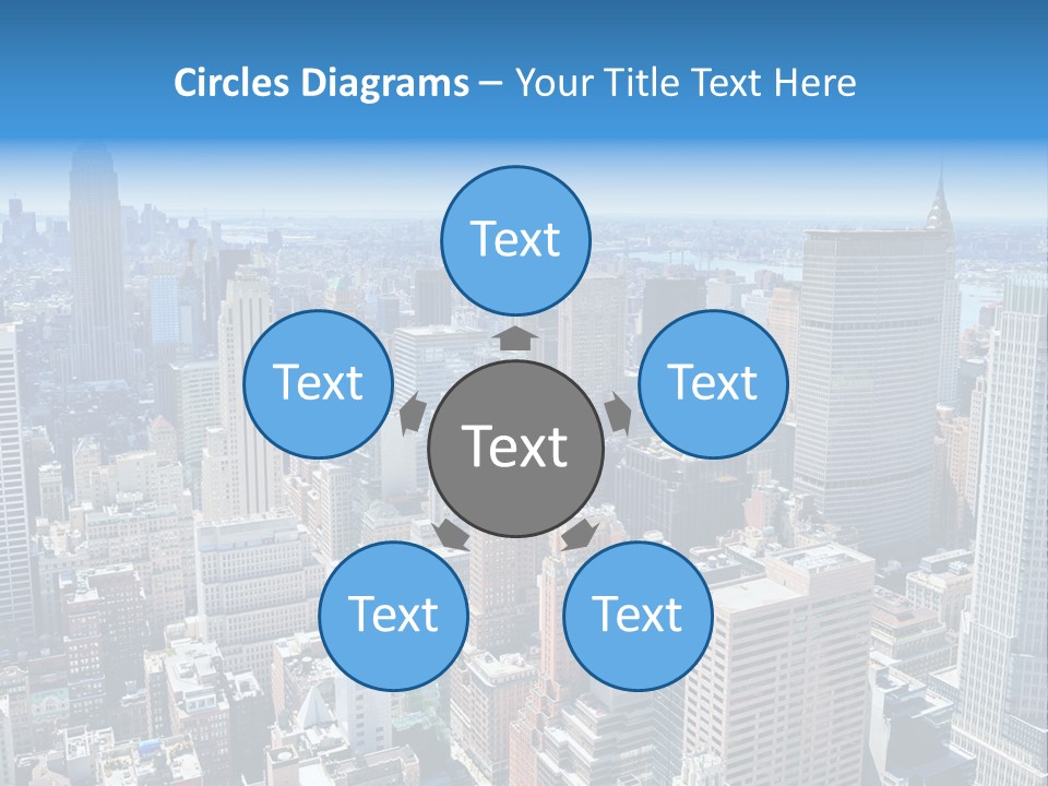 Empire State Building Blue American PowerPoint Template