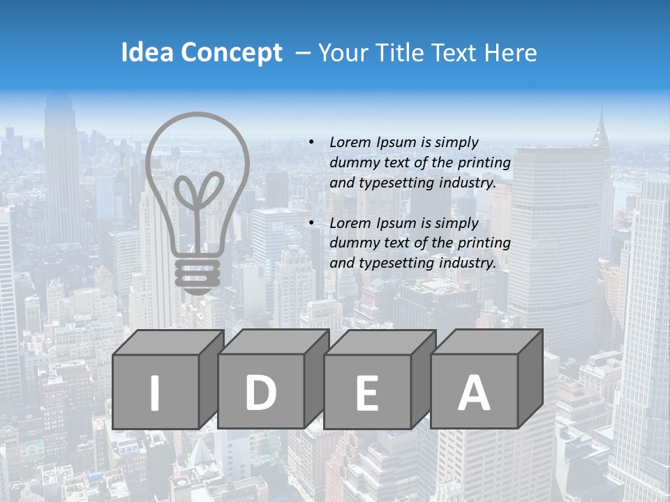 Empire State Building Blue American PowerPoint Template