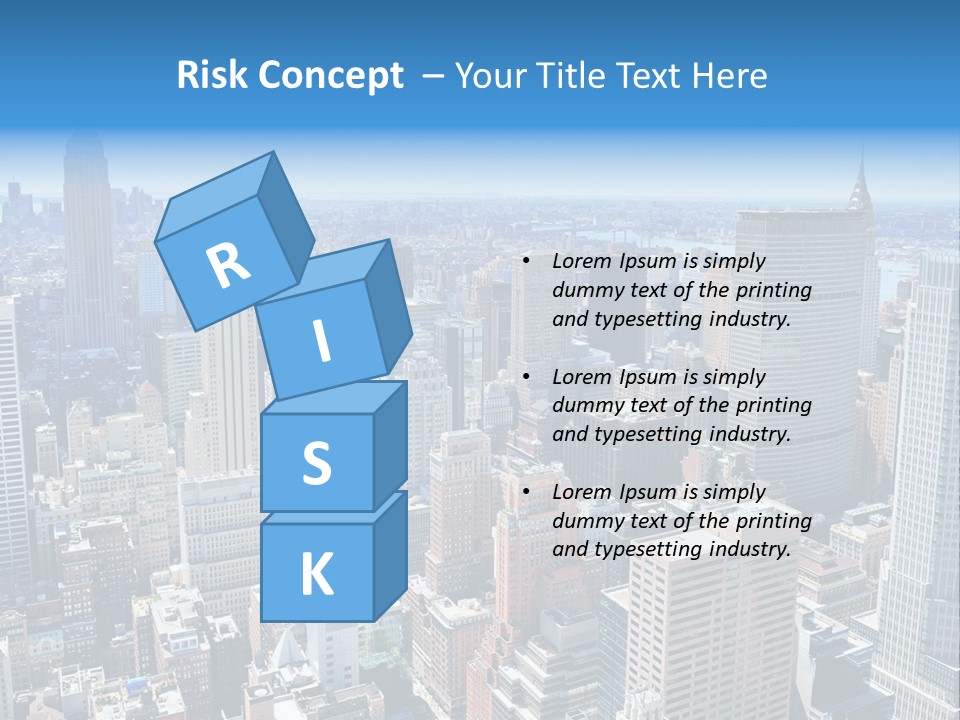 Empire State Building Blue American PowerPoint Template