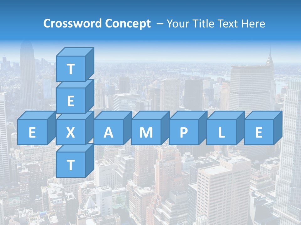 Empire State Building Blue American PowerPoint Template