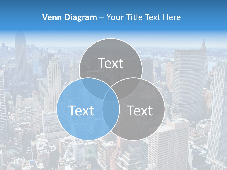 Empire State Building Blue American PowerPoint Template