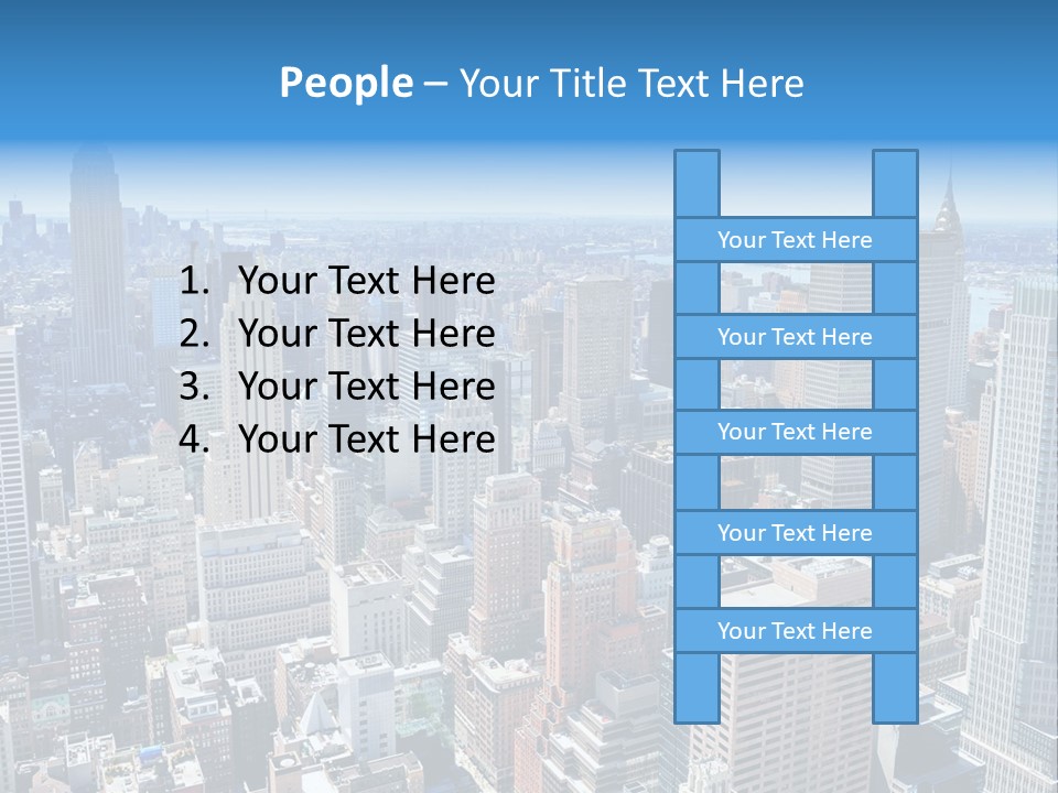 Empire State Building Blue American PowerPoint Template
