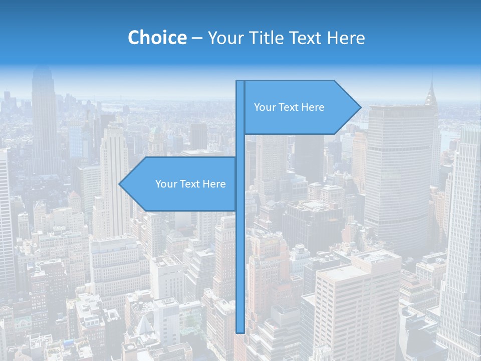Empire State Building Blue American PowerPoint Template