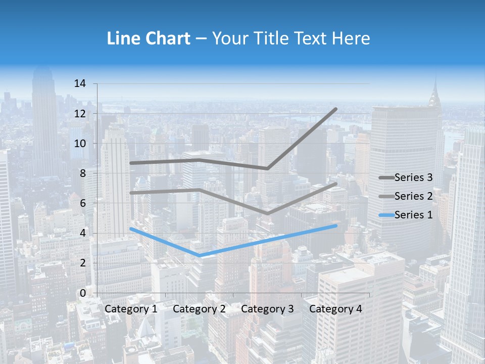 Empire State Building Blue American PowerPoint Template
