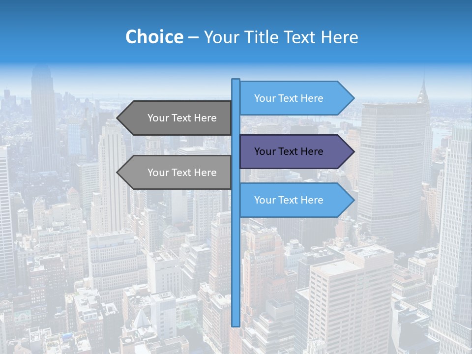 Empire State Building Blue American PowerPoint Template