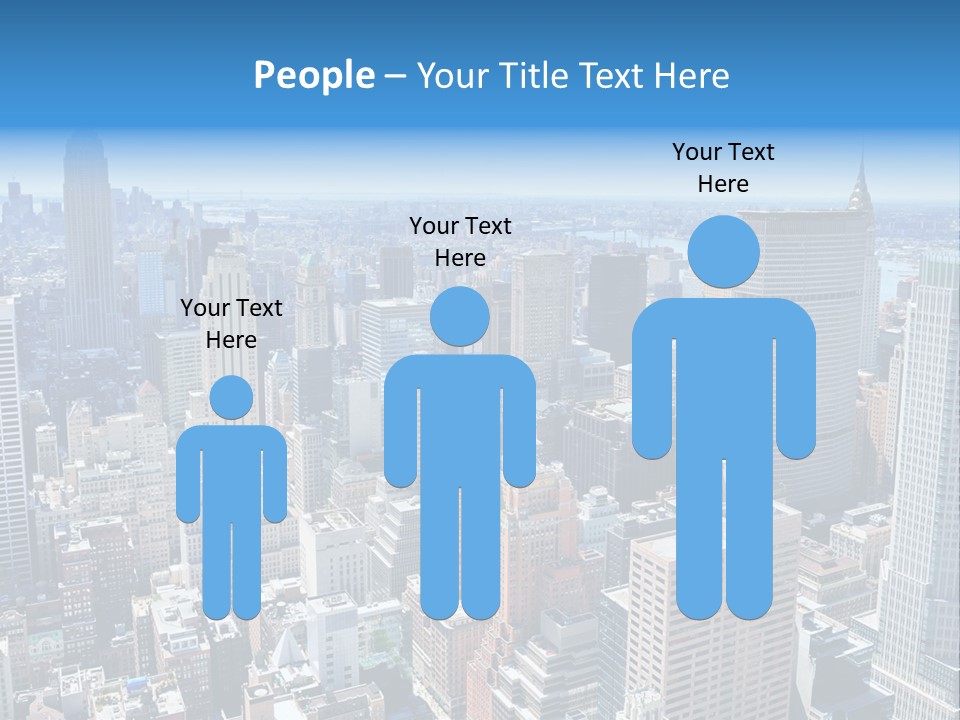 Empire State Building Blue American PowerPoint Template