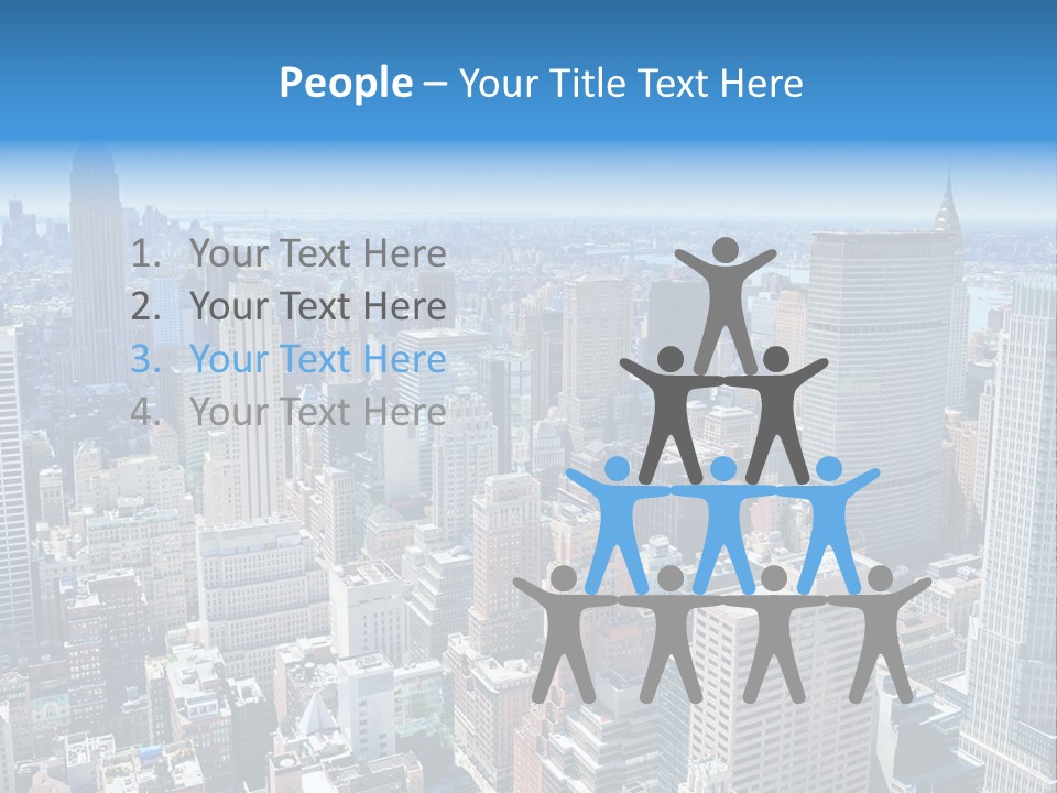 Empire State Building Blue American PowerPoint Template