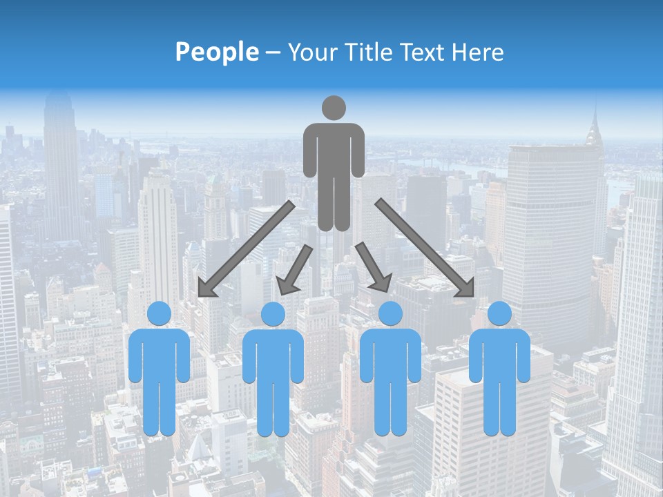 Empire State Building Blue American PowerPoint Template