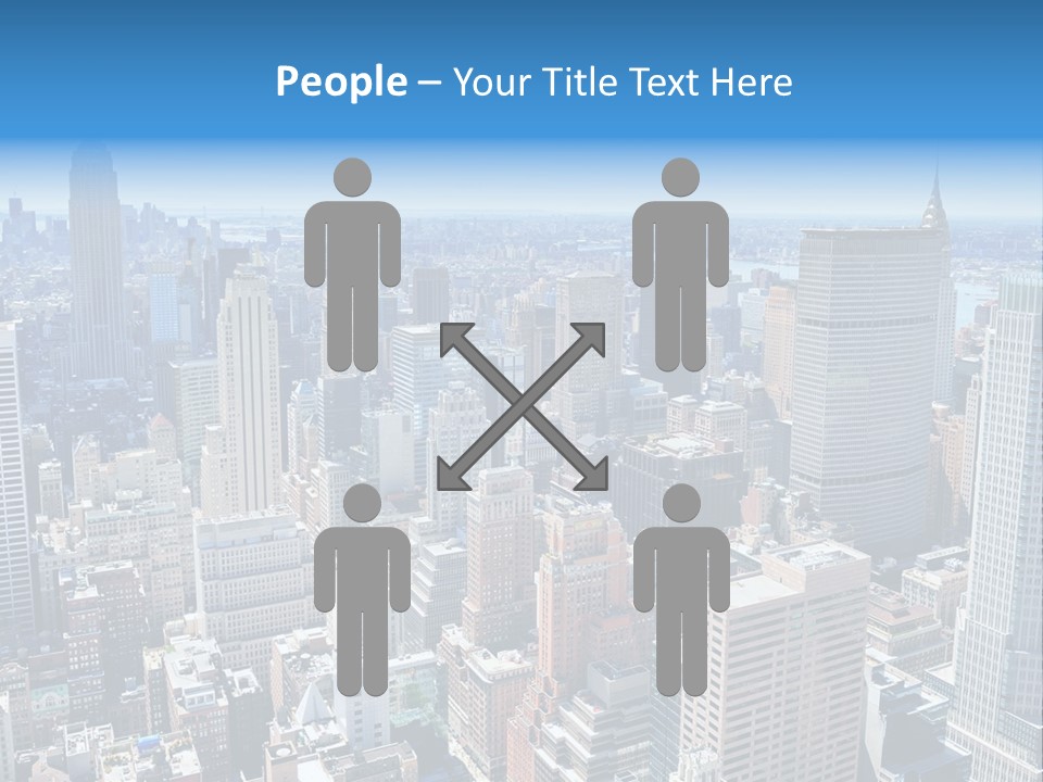 Empire State Building Blue American PowerPoint Template