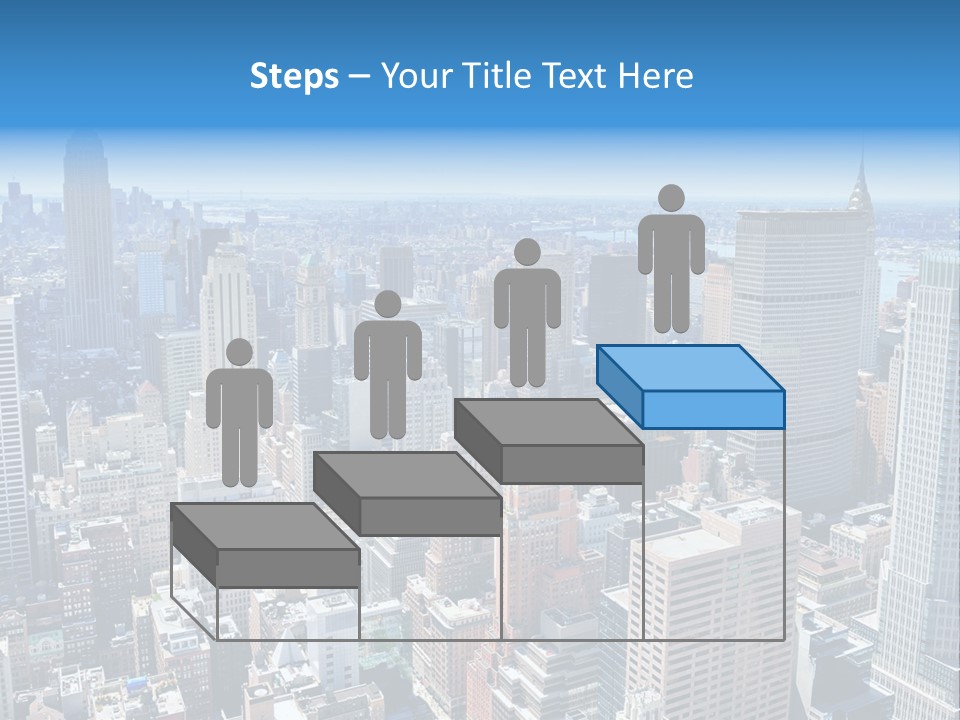 Empire State Building Blue American PowerPoint Template