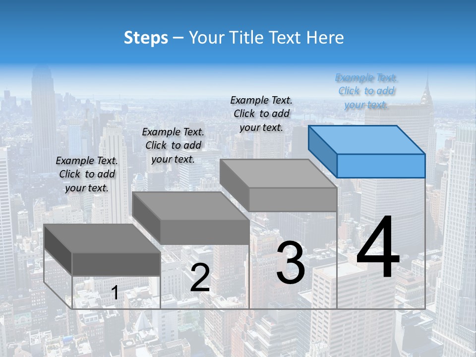 Empire State Building Blue American PowerPoint Template