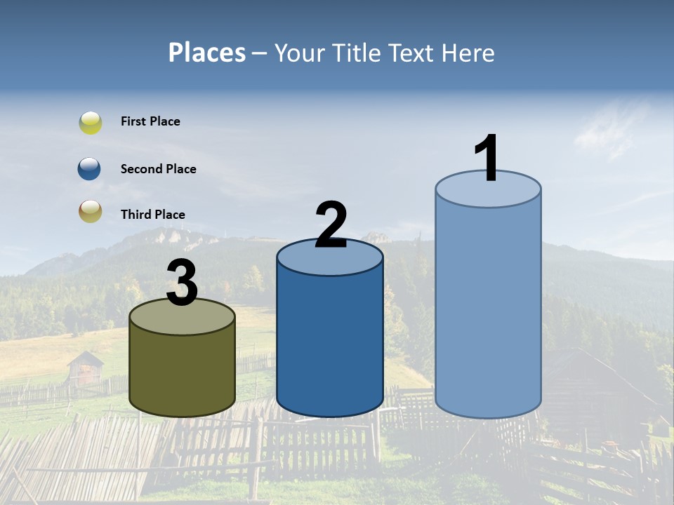 Nature Wooden Fence Cottage PowerPoint Template