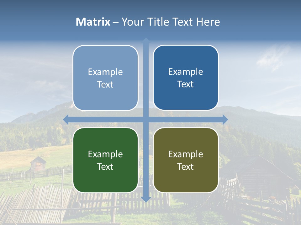 Nature Wooden Fence Cottage PowerPoint Template