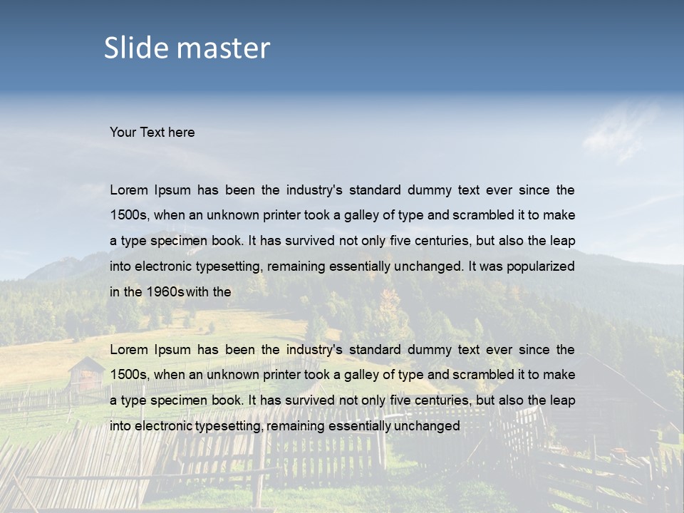 Nature Wooden Fence Cottage PowerPoint Template