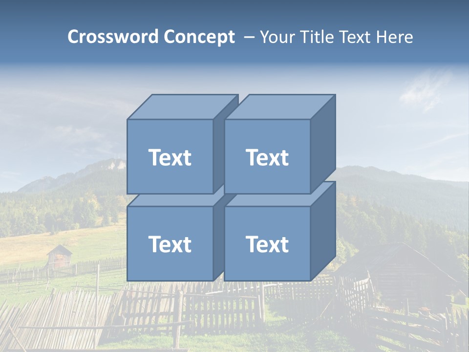 Nature Wooden Fence Cottage PowerPoint Template