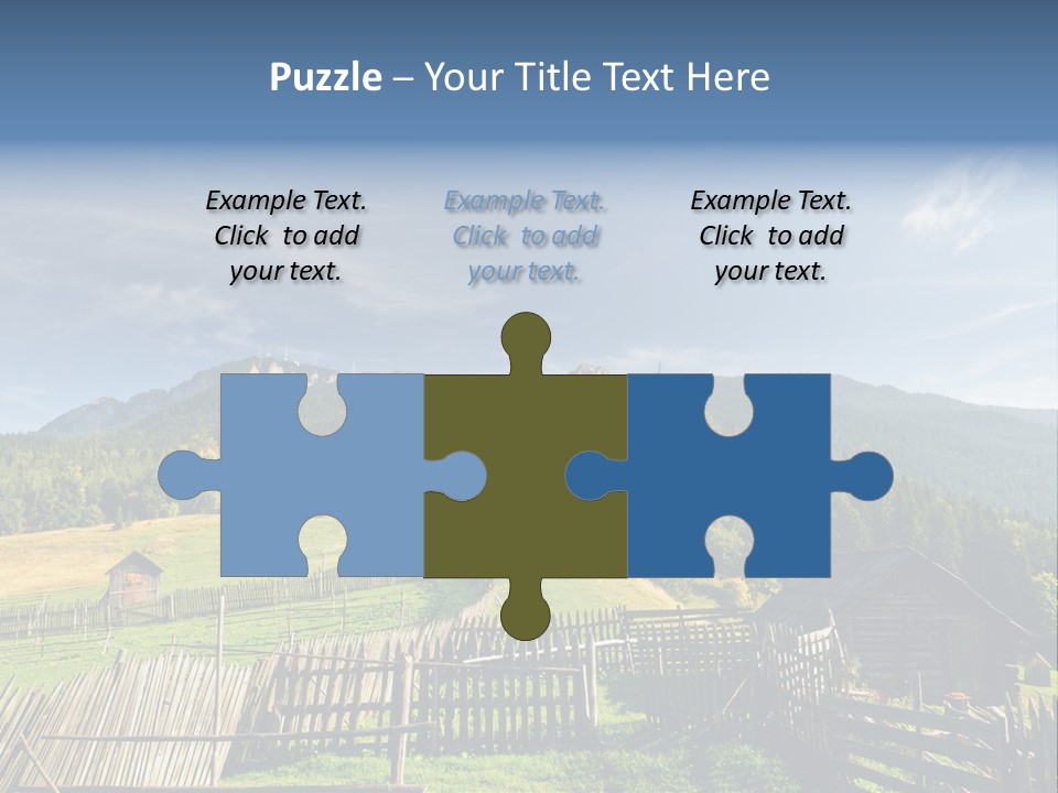 Nature Wooden Fence Cottage PowerPoint Template