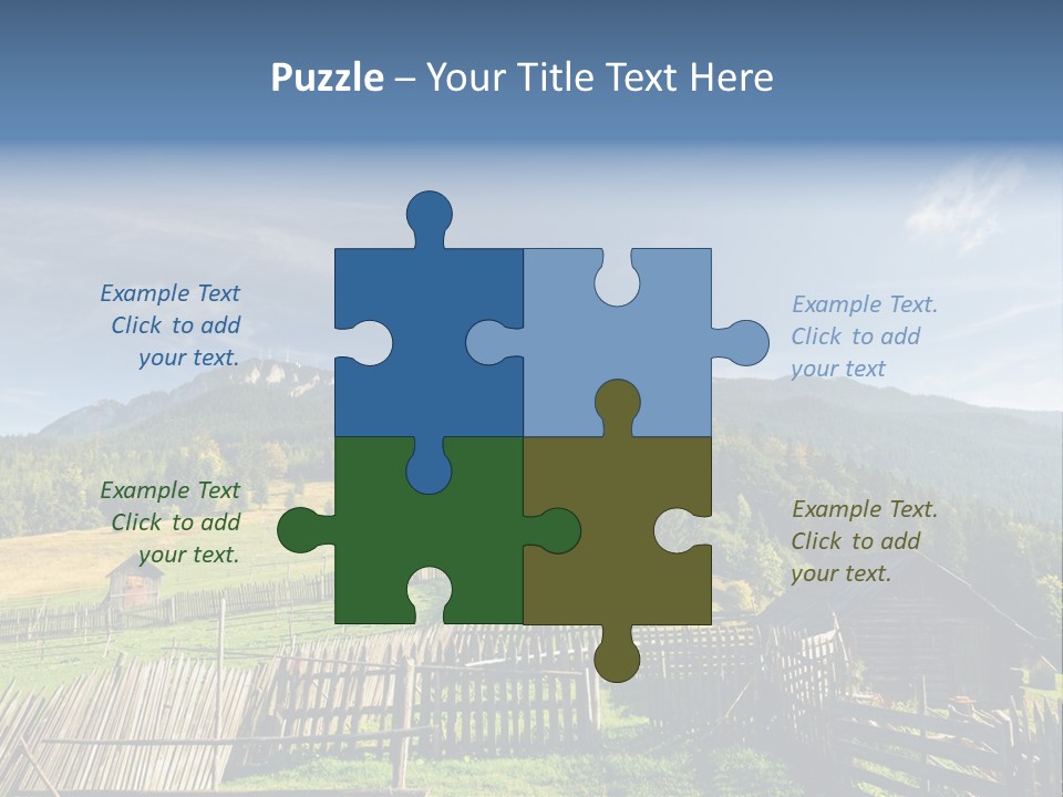 Nature Wooden Fence Cottage PowerPoint Template